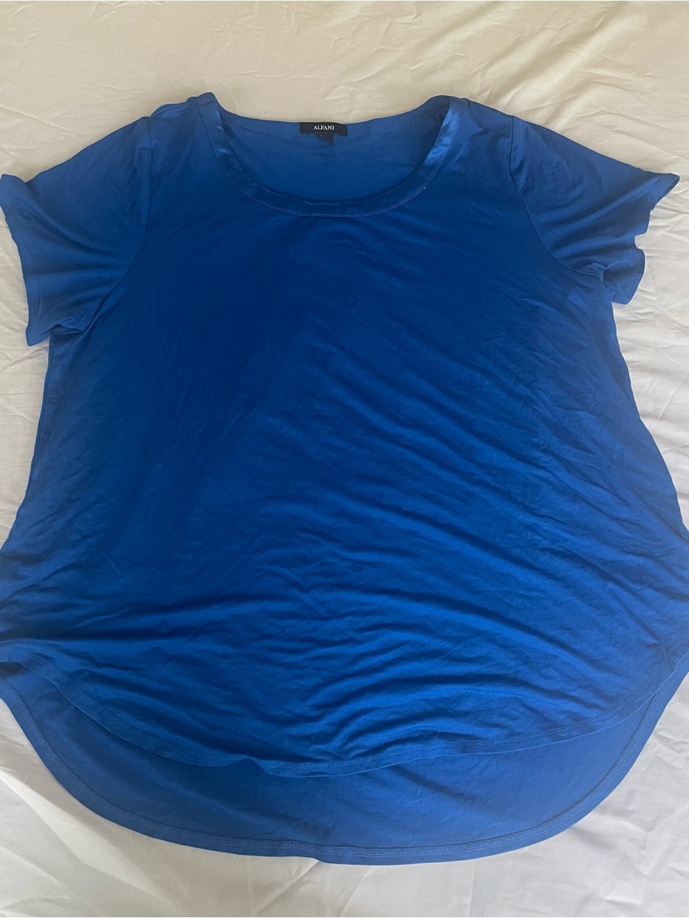 Alfani Women’s Short Sleeve Scoop Neck Top - Royal Blue
